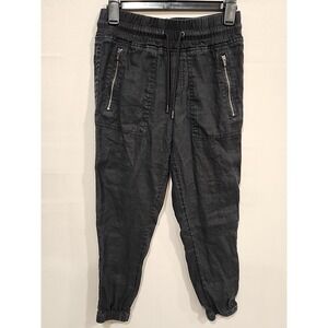 Athleta Joggers‎ Womens Size 0 Petite Black, Zippered Pockets Elastic Waist